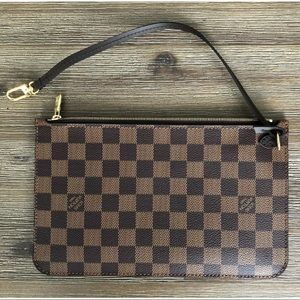 Louis Vuitton Neverfull MM Wristlet Damier Ebene